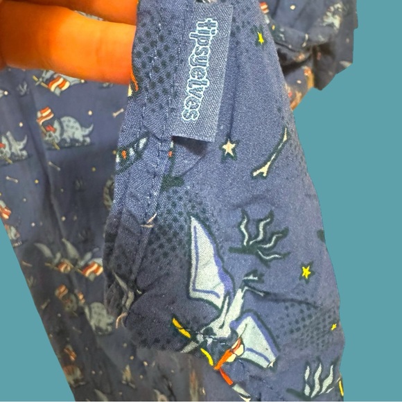 Tipsy Elves Fossilized Flag Print‎ Men's 2XL Shirt 4th of July Ltd Edition - Picture 6 of 11